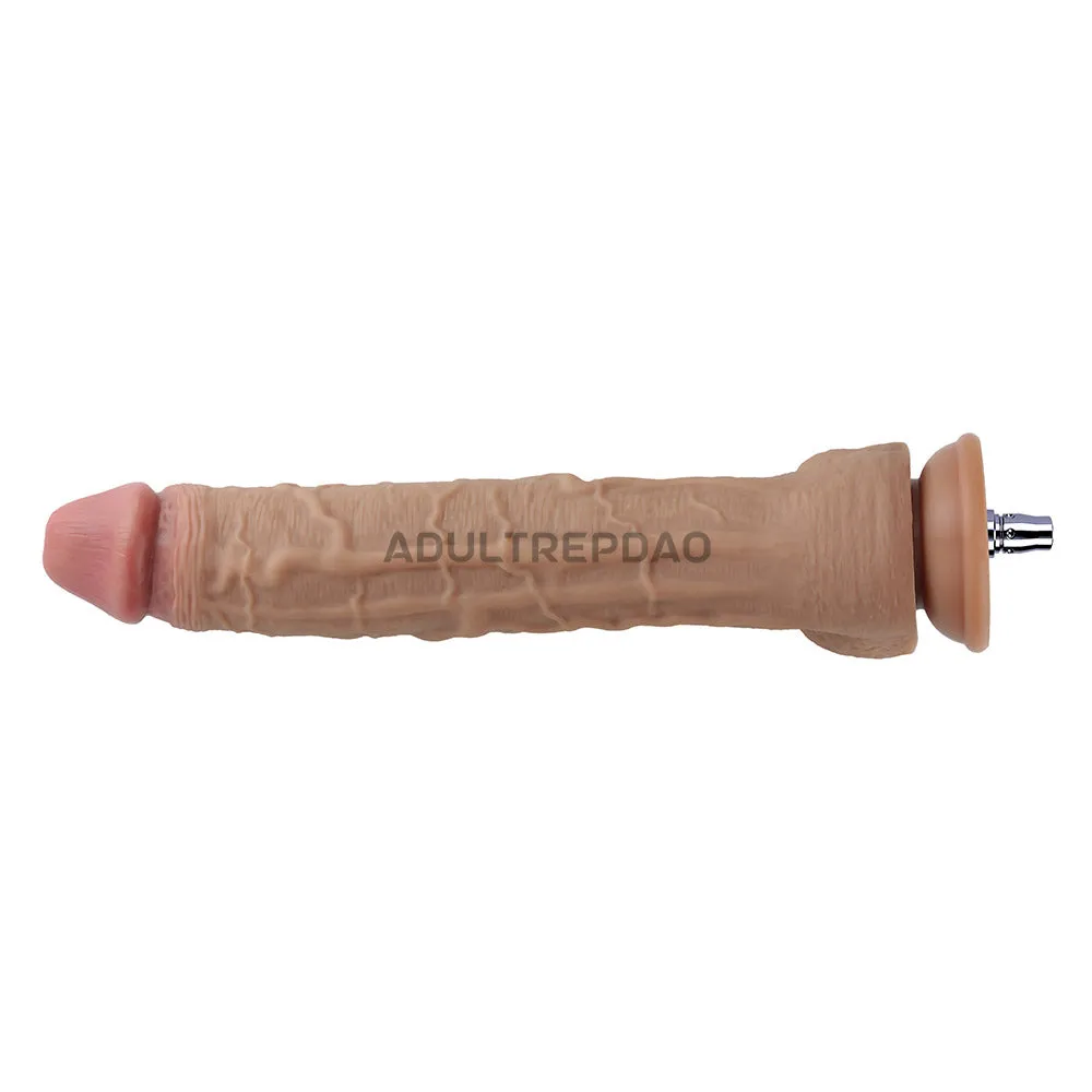 12.01-inch Dual Density Silicone Long & Girthy & Veined Dildo Attachment for Lustti Sex Machines