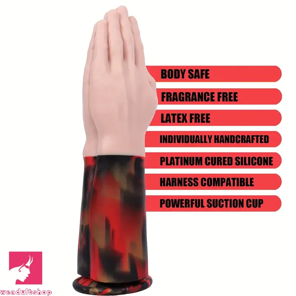 12.6in Double Fisting Realistic Hand Design Soft Liquid Silicone Cock Dildo