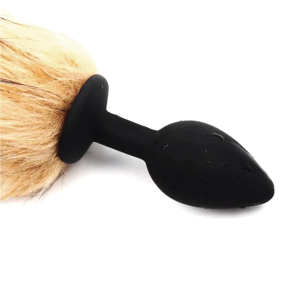 18 Tail Brown Fox Tail Silicone Plug