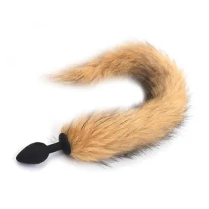 18 Tail Brown Fox Tail Silicone Plug