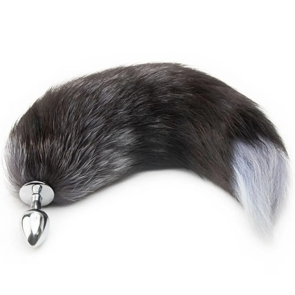 18 Tail Plug Black Wolf Stainless steel
