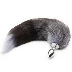 18 Tail Plug Black Wolf Stainless steel