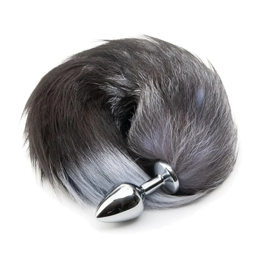 18 Tail Plug Black Wolf Stainless steel