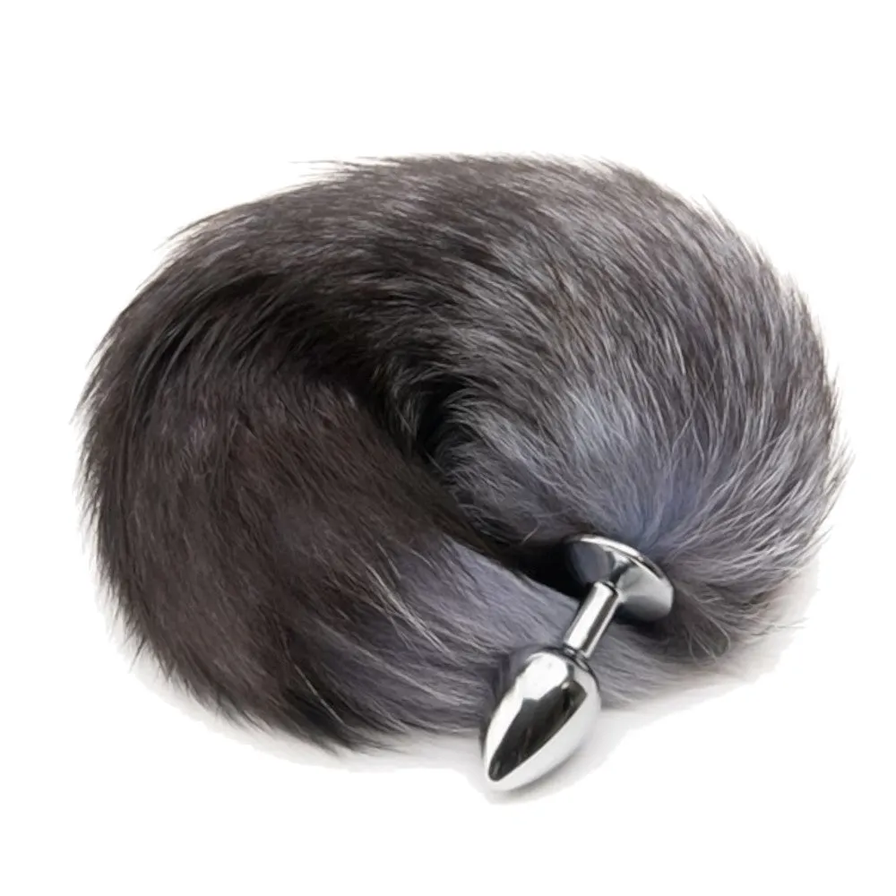 18 Tail Plug Black Wolf Stainless steel