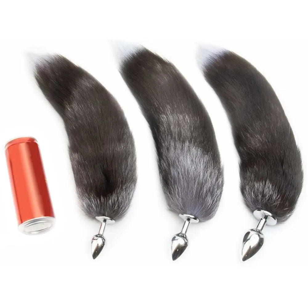 18 Tail Plug Black Wolf Stainless steel