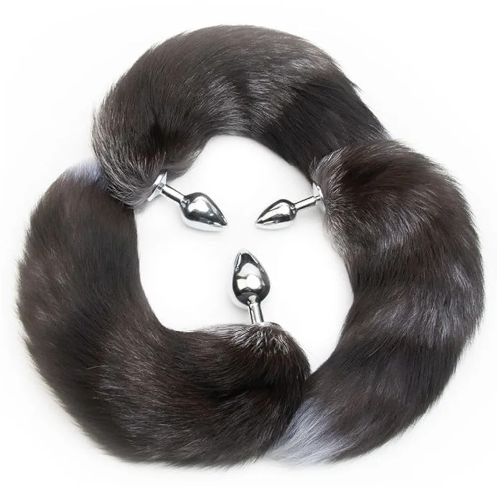 18 Tail Plug Black Wolf Stainless steel