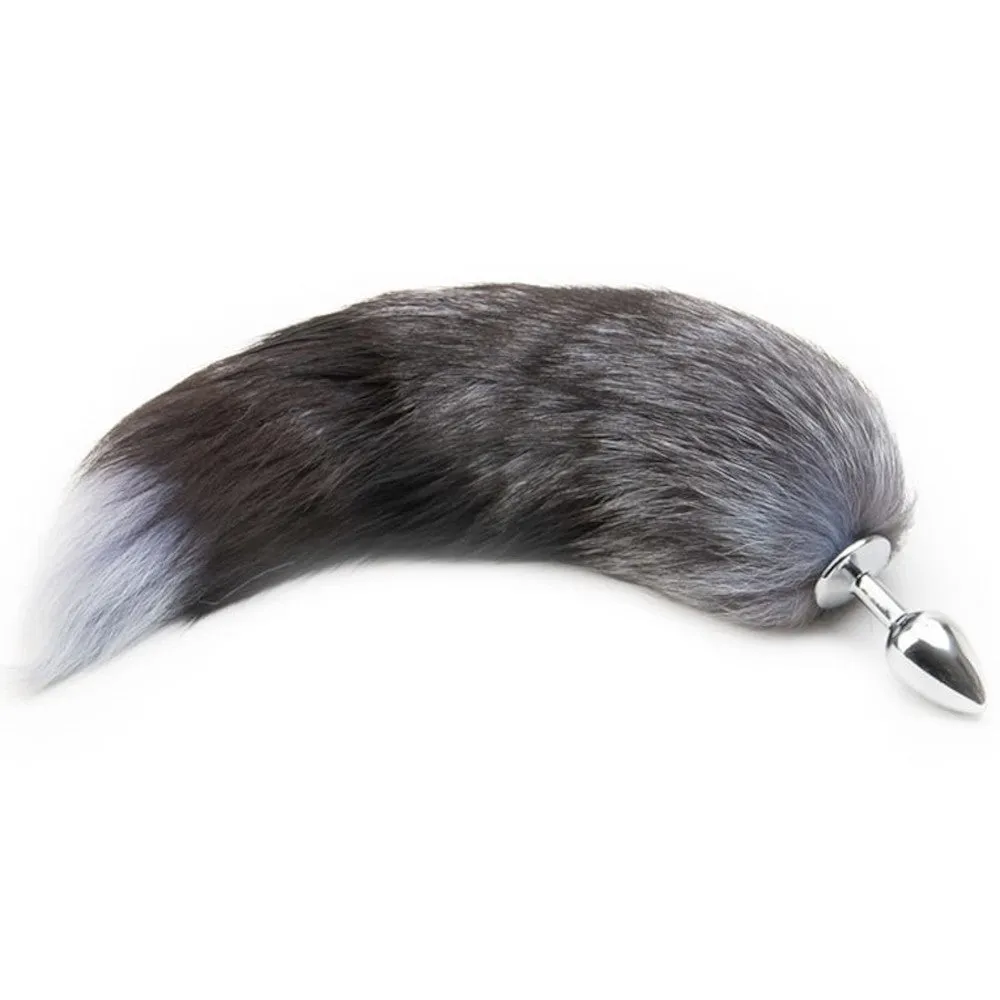 18 Tail Plug Black Wolf Stainless steel