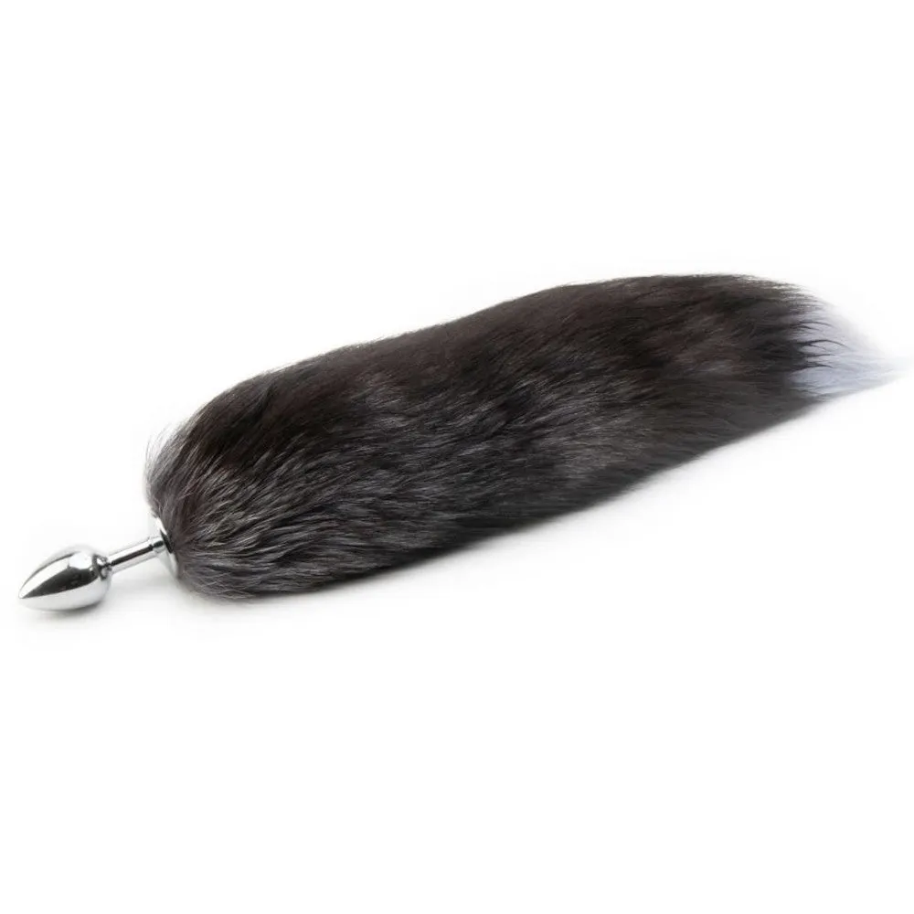 18 Tail Plug Black Wolf Stainless steel