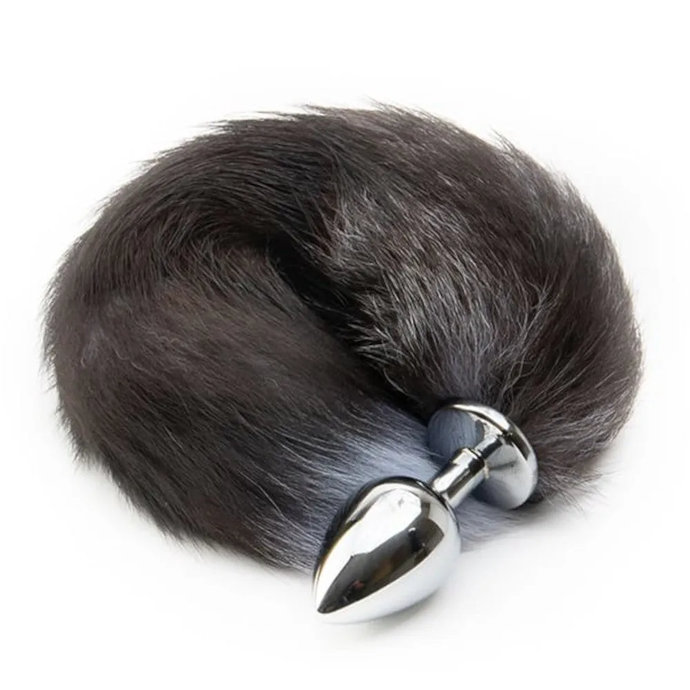 18 Tail Plug Black Wolf Stainless steel
