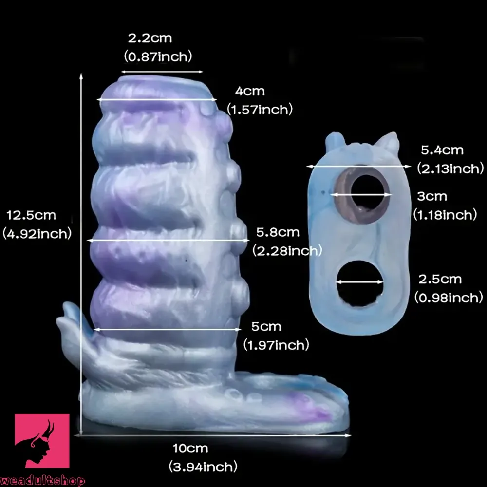 4.92in Realistic Tentacle Cock Soft Adult Real Dildo Sleeve With Penis Ring