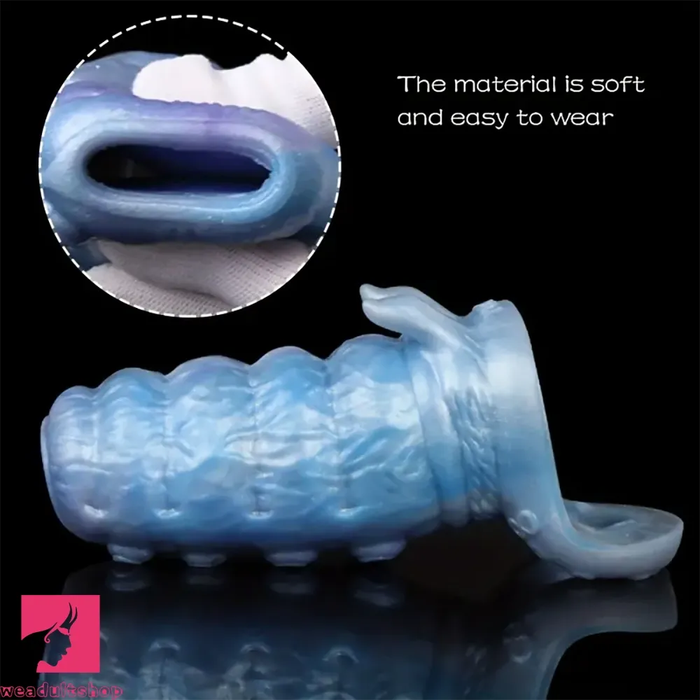 4.92in Realistic Tentacle Cock Soft Adult Real Dildo Sleeve With Penis Ring