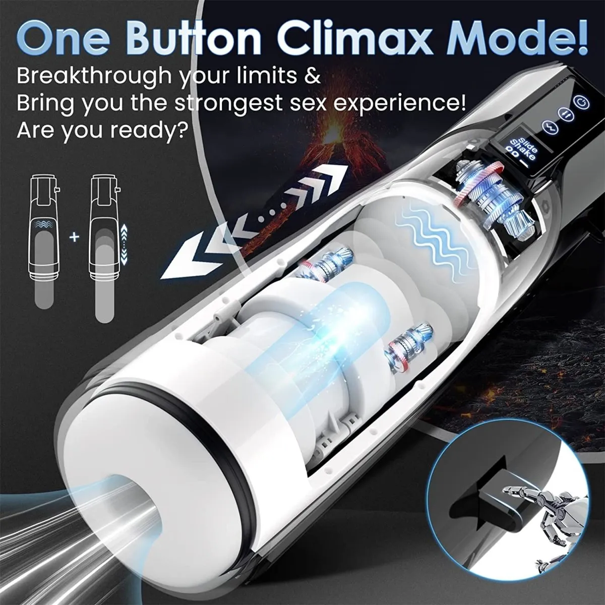 6 in 1 LCD Digital Touch Display Automatic Masturbator