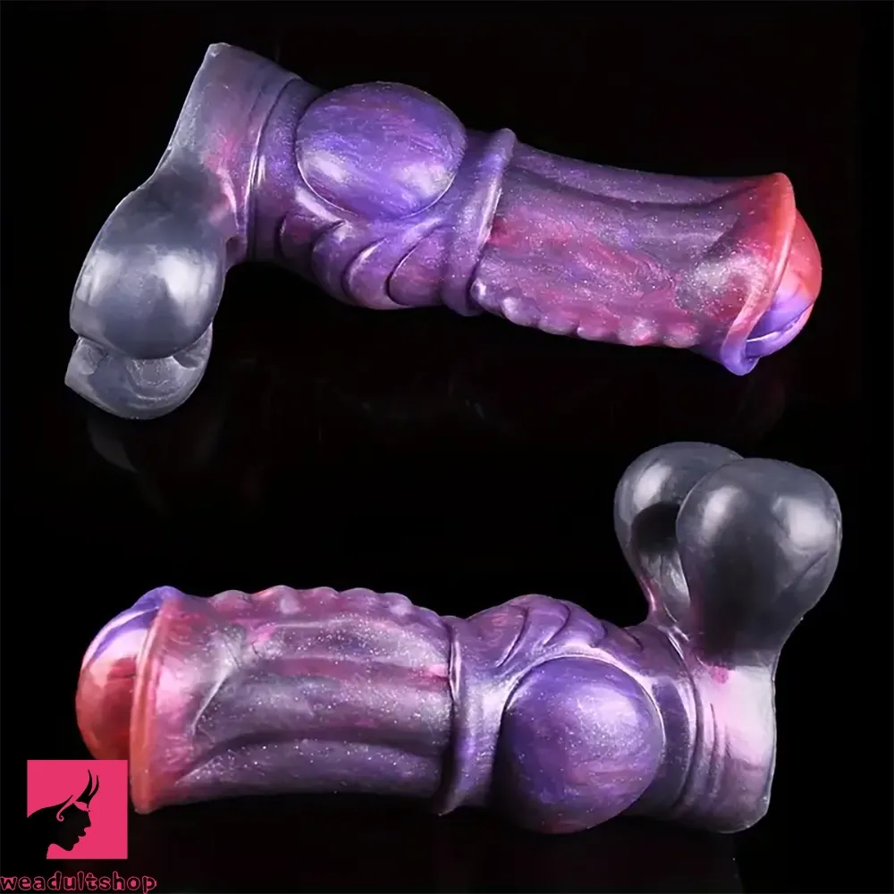 6.54in Silicone Anti-Detachment Ring Flexible Horse Dildo Soft Penis Sleeve