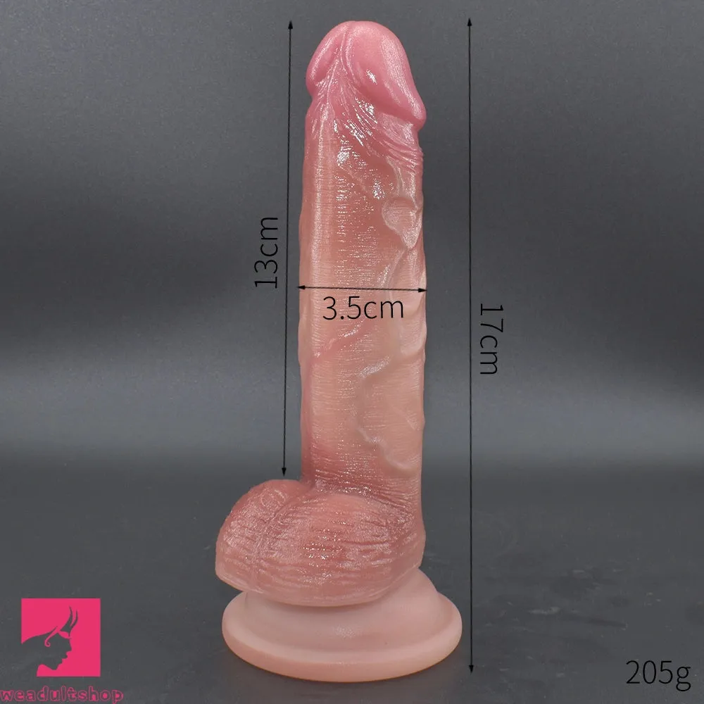 6.69in Liquid Silicone Soft Super Realistic Anal Dildo Clit Sex Toy For Women