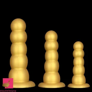 7.08in 9.05in 10.62in Silicone Soft Five-Bead Pull-Bead Butt Plug Cock Dildo