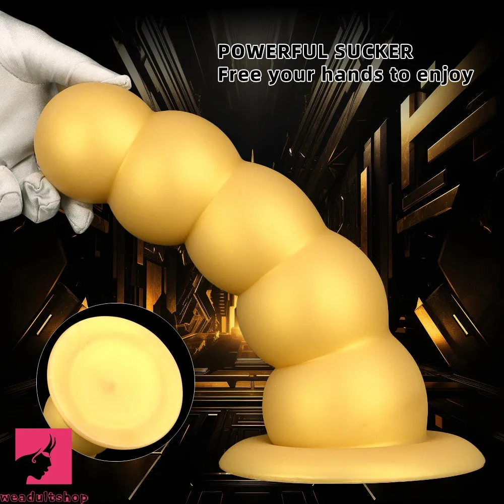 7.08in 9.05in 10.62in Silicone Soft Five-Bead Pull-Bead Butt Plug Cock Dildo