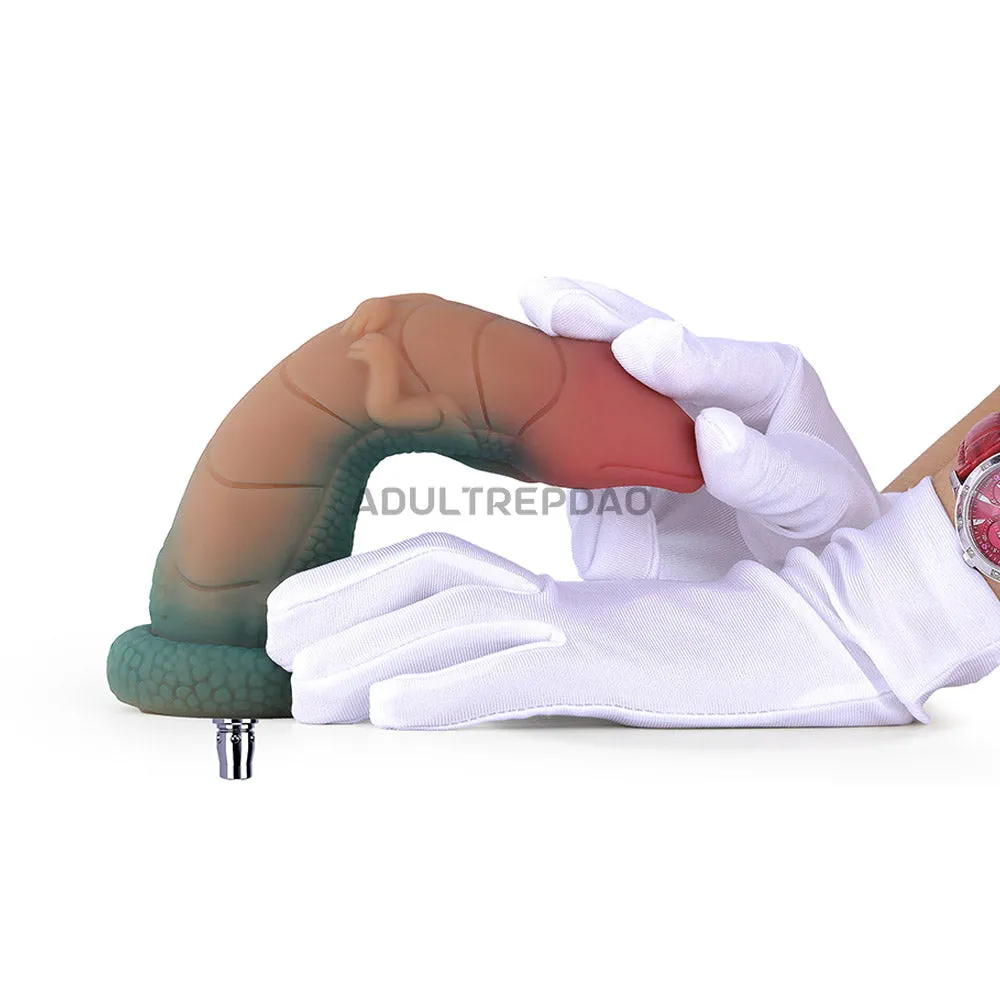 7.87-inch Dual Density Silicone Fantasy Lizard Shaped Dildo Attachment for Lustti Sex Machines