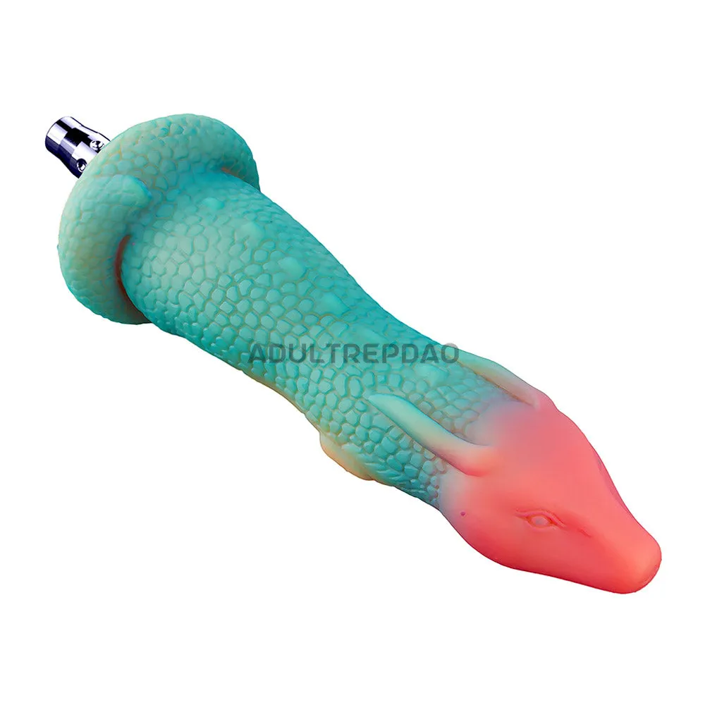 7.87-inch Dual Density Silicone Fantasy Lizard Shaped Dildo Attachment for Lustti Sex Machines