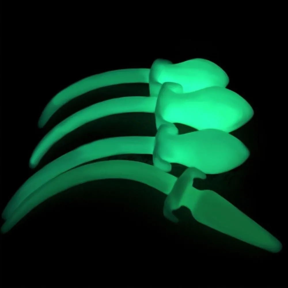 8 Dog Tail Plug Glow in the Dark Silicone