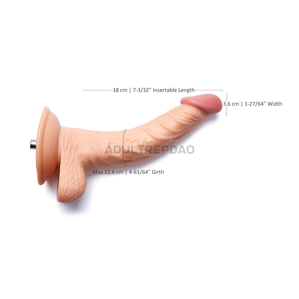 8.07-inch Lifelike Large Curved G-spot Dildo Attachment for Lustti Sex Machines