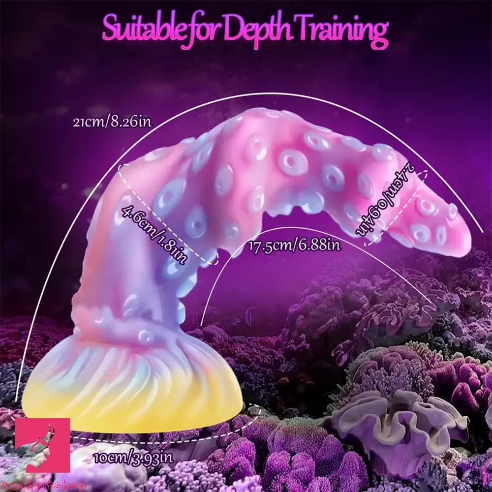 8.26in Tentacle Adult Fantasy Dildo Glowing Octopus Silicone Odd Dildo