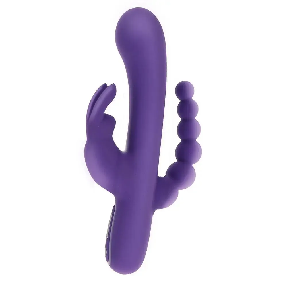 8.5-inch Toyjoy Silicone Purple Rechargeable Rabbit Triple Pleasure Vibrator