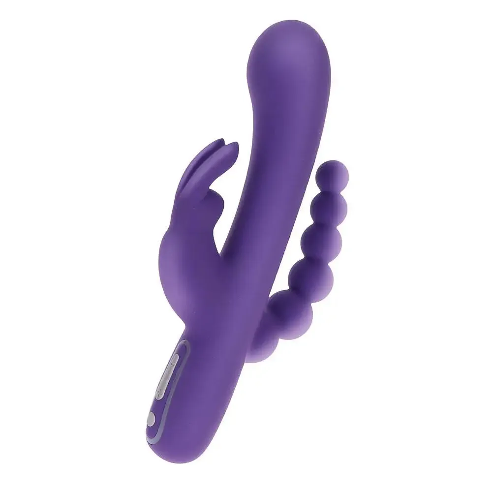 8.5-inch Toyjoy Silicone Purple Rechargeable Rabbit Triple Pleasure Vibrator