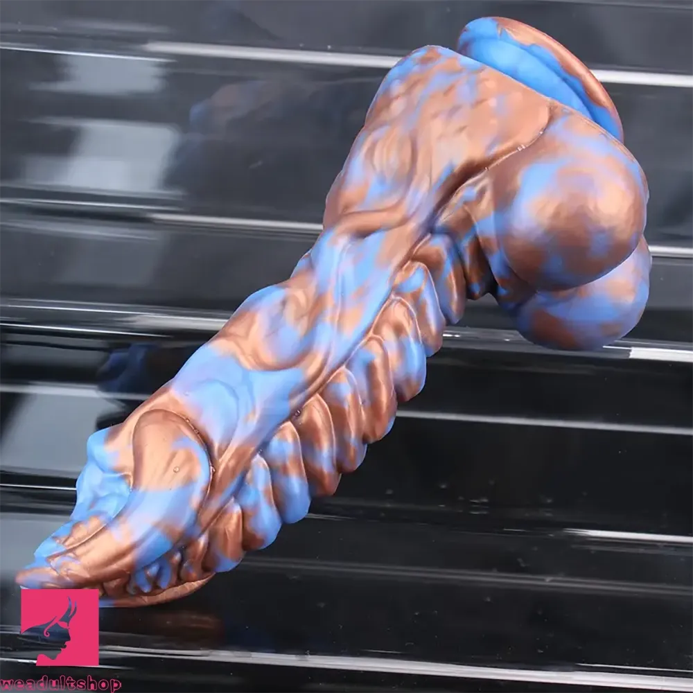 9.25in Monster Mixed Color Dildo Kirin Scale Thick Anal Plug For Prostate