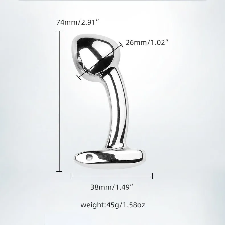 Aluminum Curved P-point Anal Plug Curved Massage Stick