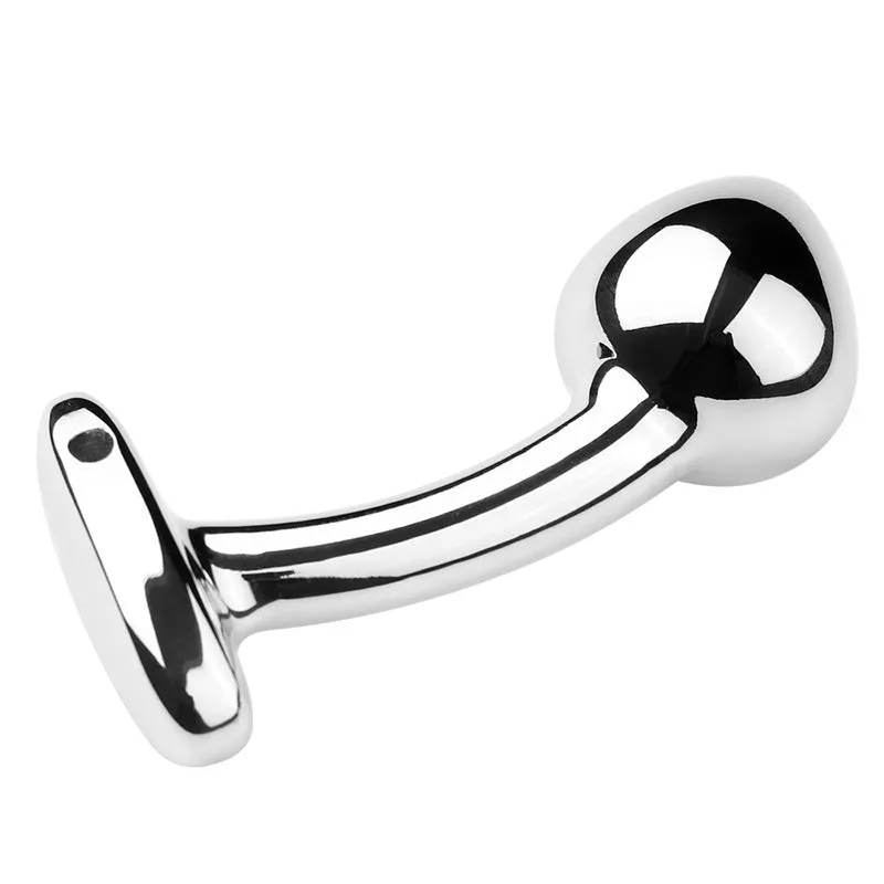 Aluminum Curved P-point Anal Plug Curved Massage Stick