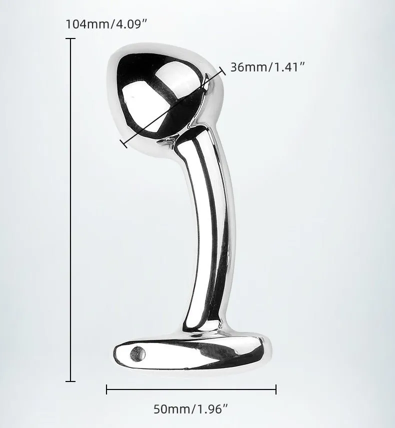 Aluminum Curved P-point Anal Plug Curved Massage Stick