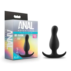 Anal Adventures Platinum Silicone Curve Plug Black