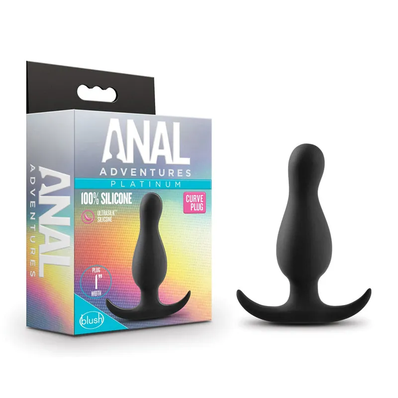 Anal Adventures Platinum Silicone Curve Plug Black