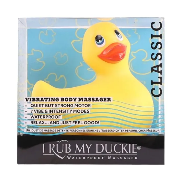 Aparat de masaj BIG TEAZE TOYS I Rub My Duckie Classic. pentru corp și zonele intime. 7 funcții de vibrație. rezistent la apă. galben