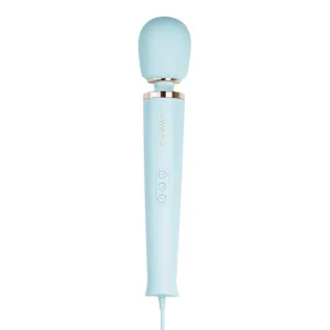 Aparat de masaj cu fir LE WAND Plug-In Vibrating Massager. pentru corp și zone intime. 10 funcții de vibrație. albastru