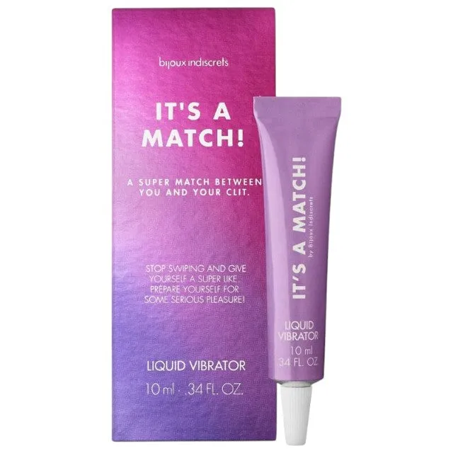 Balsam vibrator BIJOUX INDISCRETS It's A Match. pentru stimularea clitorisului. cu efect de încălzire și furnicături. 10 ml