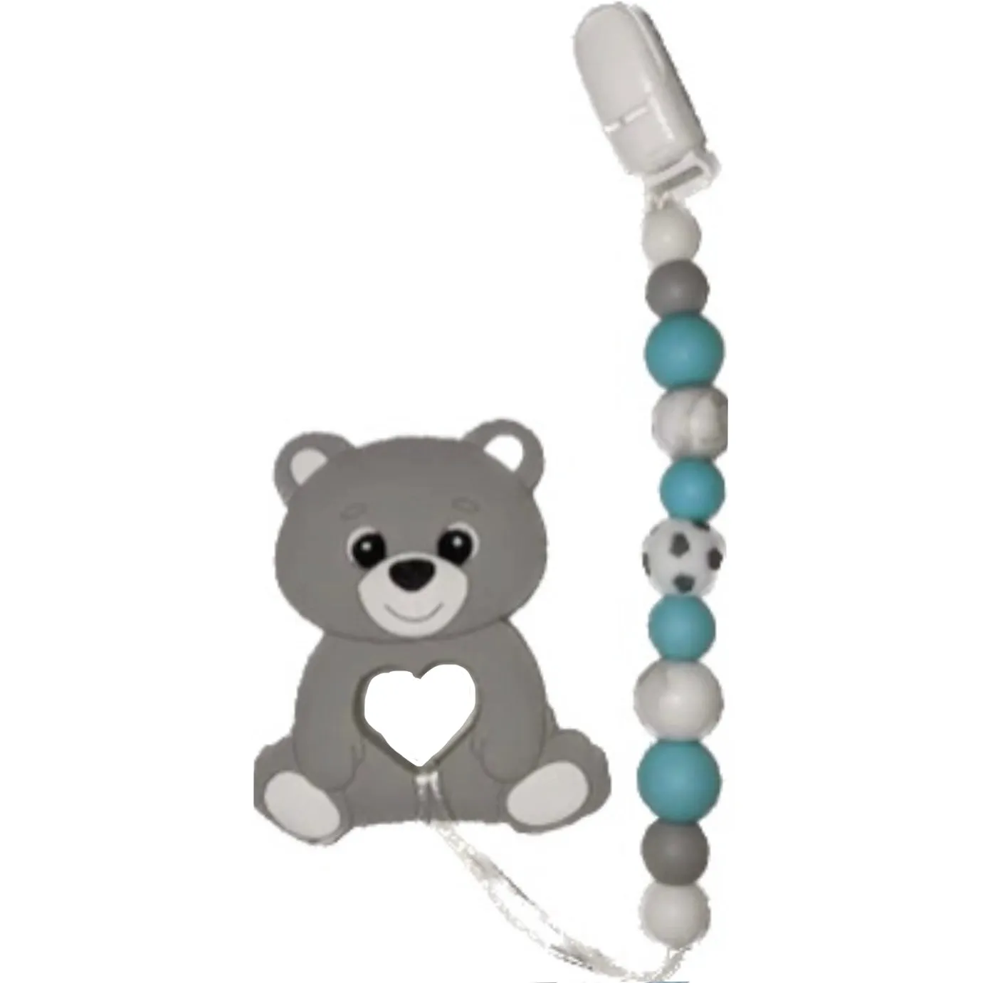 Bear Silicone Teether Chewing Toy Pacifier Clip VARIETY