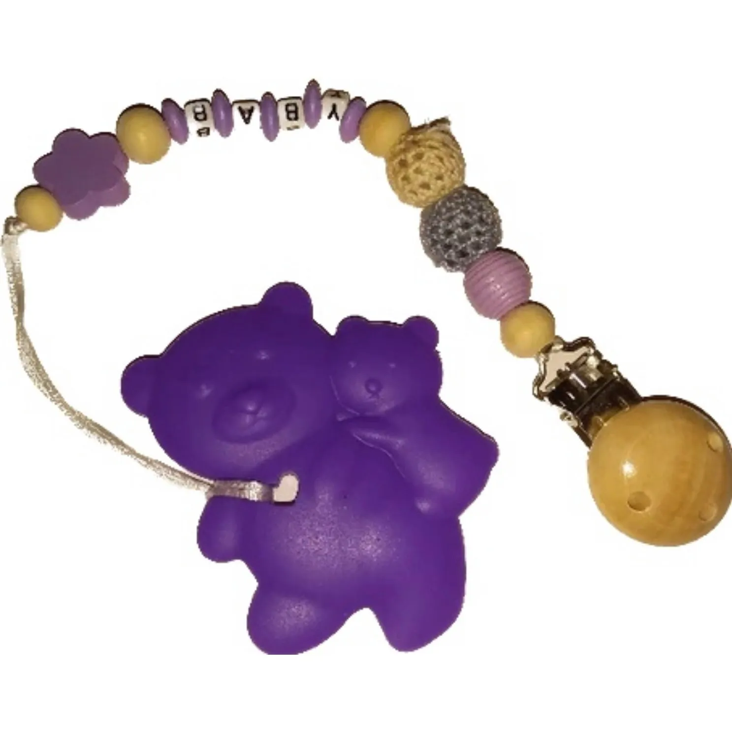 Bear Silicone Teether Chewing Toy Pacifier Clip VARIETY