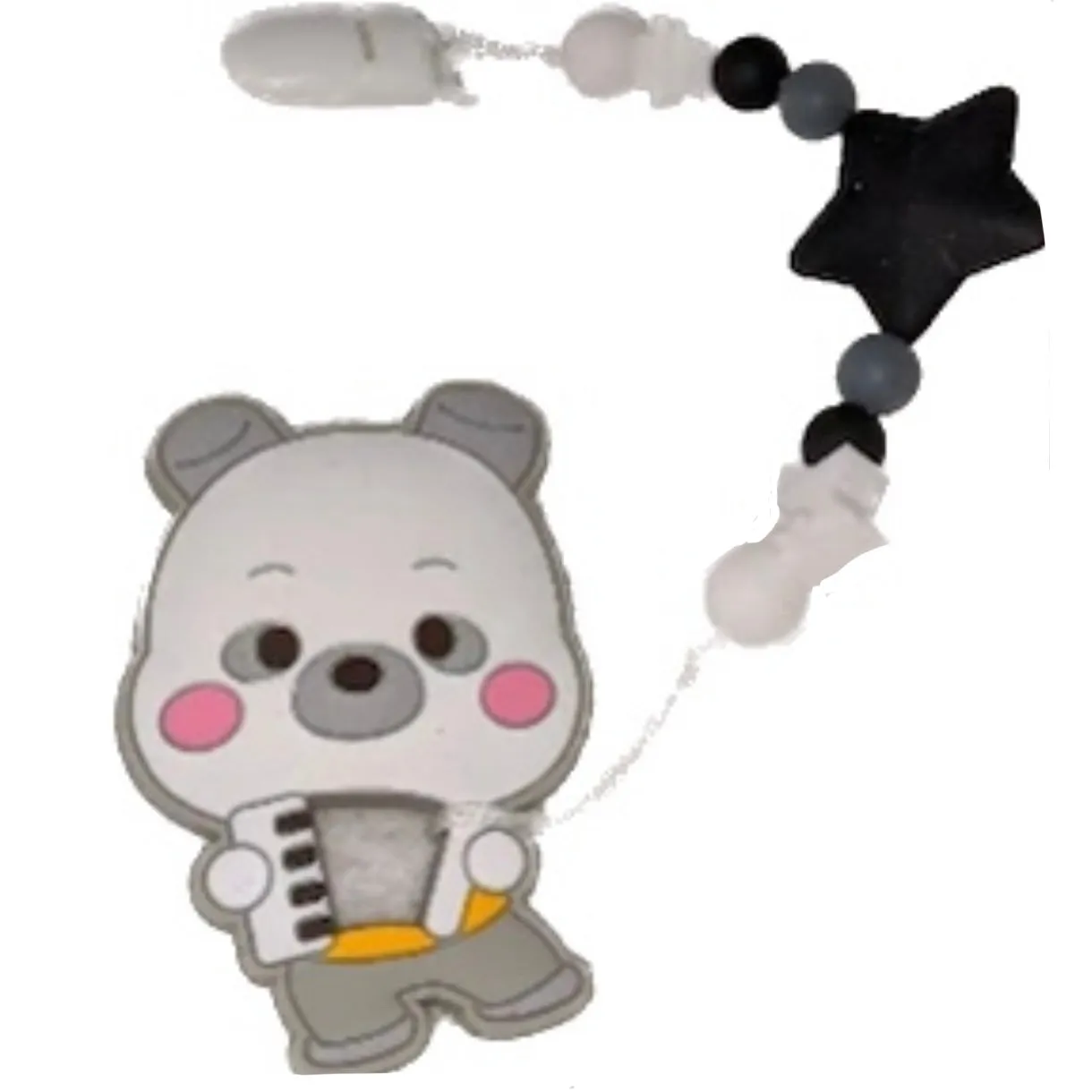 Bear Silicone Teether Chewing Toy Pacifier Clip VARIETY