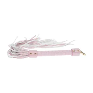 Bici OUCH! Flogger - Paris Collection. pentru jocuri erotice BDSM. din piele îmbinată. culoare roz cu auriu