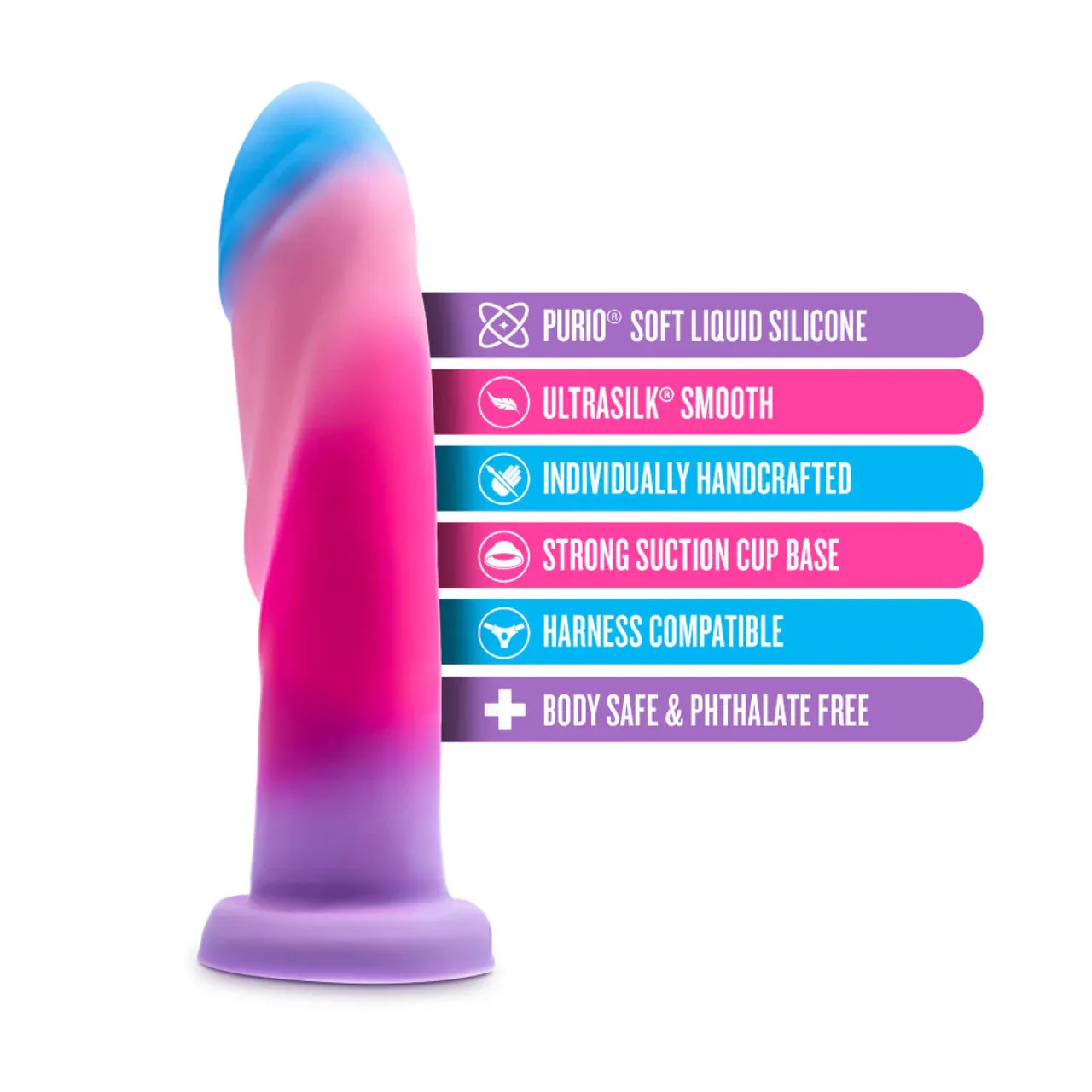 Borealis Dreams Cotton Candy Avanti Dildo by Blush Novelties
