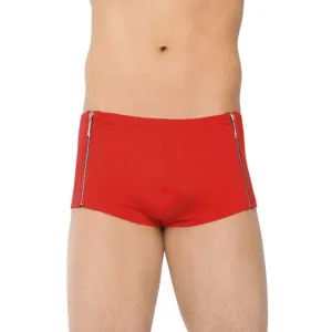 Boxeri sexy SOFTLINE Shorts 4500. din material elastic. design cu fermoare în părți. culoare roșu. mărime XL