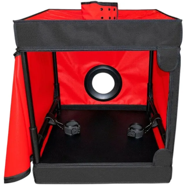 Cabină de sex SECRET DOME Bukkake Black & Red. mobilier pentru jocuri erotice BDSM. cu saltea și cătușe. negru cu roșu