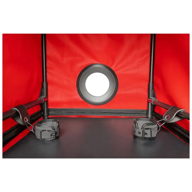 Cabină de sex SECRET DOME Bukkake Black & Red. mobilier pentru jocuri erotice BDSM. cu saltea și cătușe. negru cu roșu