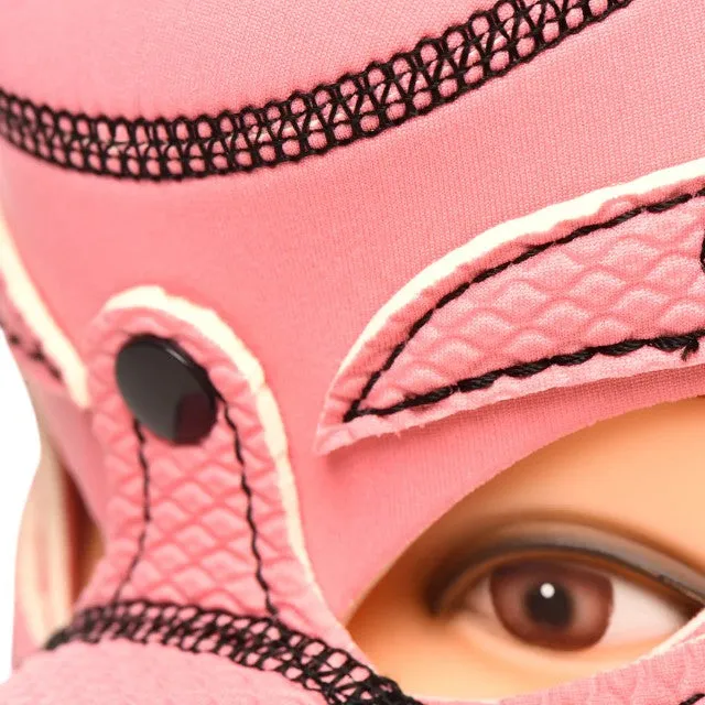 Cagulă porc XR BRANDS Master Series SWINE - Pig Neoprene Hood. pentru jocuri BDSM și de fantezie. culoare roz