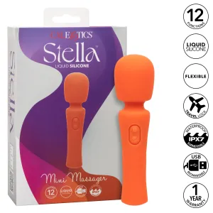 California Exotics - Stella Liquid Silicone Mini Wand Massager (Orange)