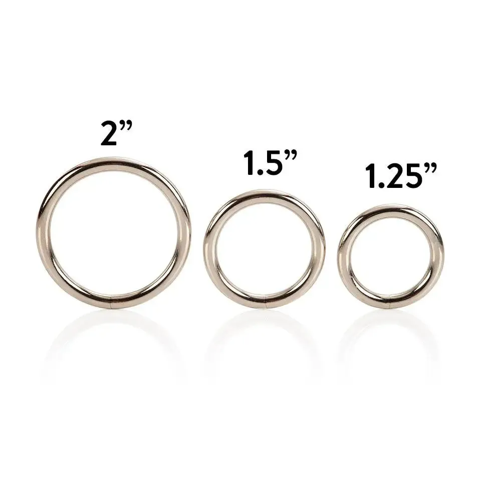 Callifornia Exotic Stainless Steel Silver 3-piece Cock Ring Set