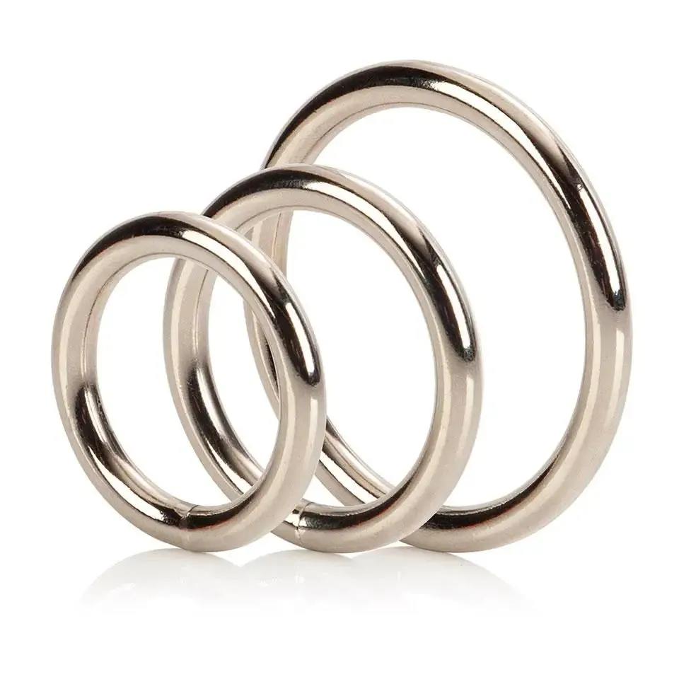 Callifornia Exotic Stainless Steel Silver 3-piece Cock Ring Set
