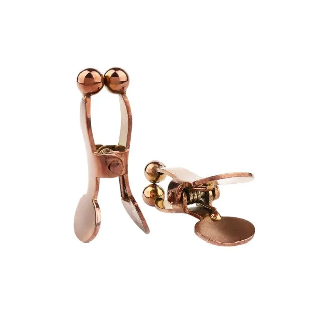 Clești MR. STEEL Balls & Nipple Clamps. utilizare pe testicule sau sfârcuri în jocuri BDSM. din oțel inoxidabil. roz auriu