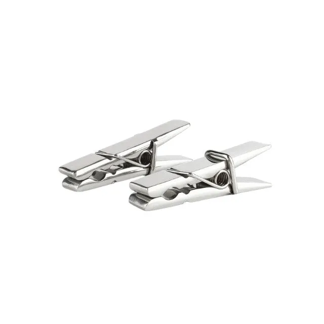 Clești MR. STEEL Clothespins Nipple Clamps. utilizare pe sfârcuri în jocuri BDSM. din oțel inoxidabil. argintiu